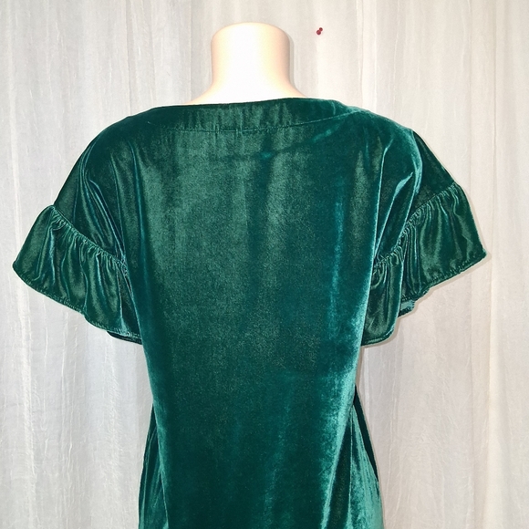 GAP Emerald Velvet Mini Dress Women Size S - Picture 14 of 16